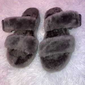 UGG Fuzzy Grey Sandals